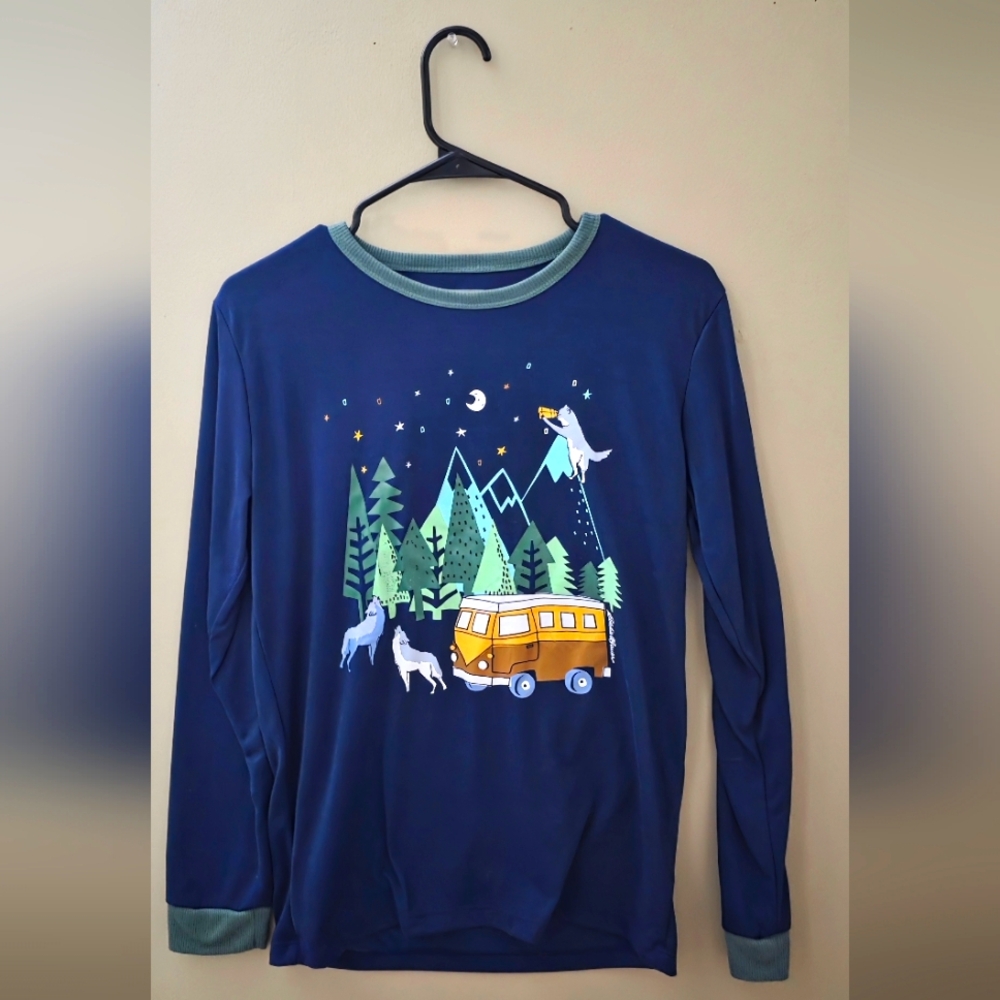 Eddie Bauer Navy and Green Crew Neck Shirt KIDS